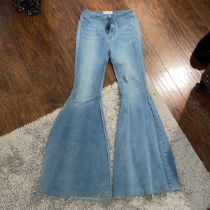 Free people flared 70s jeans.